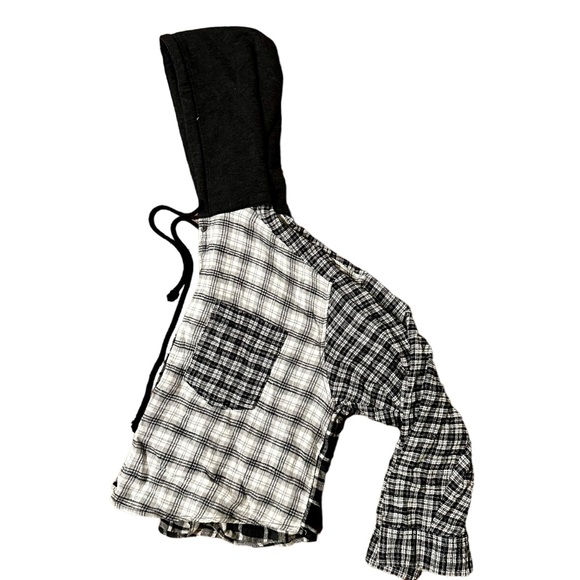 cropped hooded flannel - Picture 6 of 6